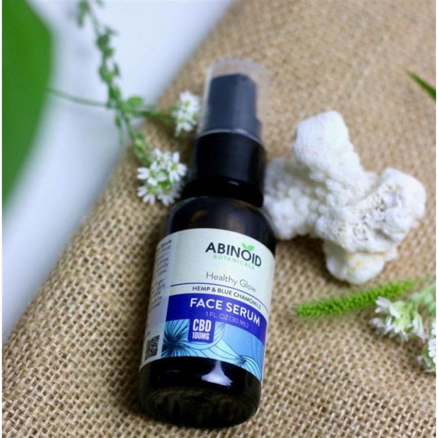 Abinoid | Healthy Glow Face Serum w/ Blue Chamomile & Hemp (1oz 100mg) - CBD Cosmetics