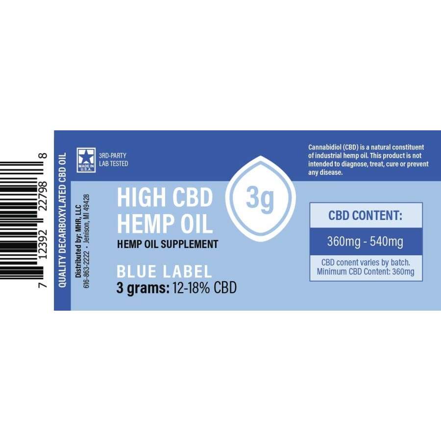 Made By Hemp | Hemp Extract 15-18% Blue Label (150mg-1500mg) - 3g (450 mg) - CBD Pure Extracts