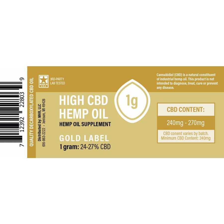 Made By Hemp | Hemp Extract 24%-27% Gold Label (250mg-2500mg) - CBD Pure Extracts
