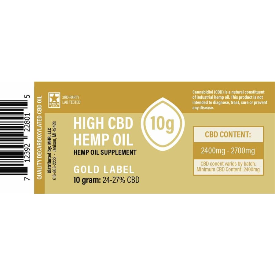 Made By Hemp | Hemp Extract 24%-27% Gold Label (250mg-2500mg) - CBD Pure Extracts