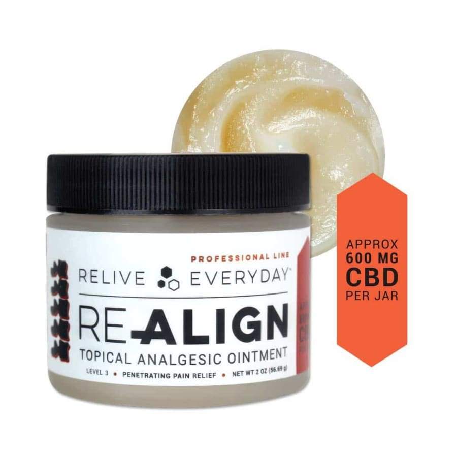 Relive Everyday | RE-ALIGN Topical Analgesic Balm (2oz 200-600mg) - CBD Topicals