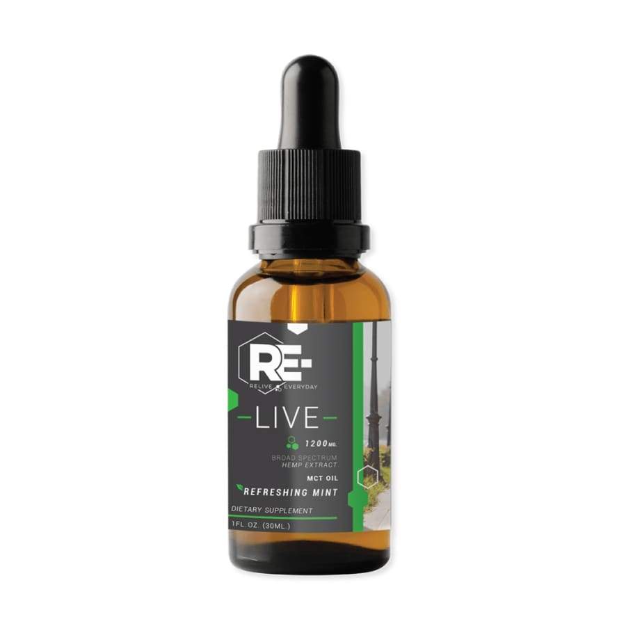 Relive Everyday | RE-LIVE Mint Hemp Extract CBD Oil (1oz 600-1800mg) - CBD Oils