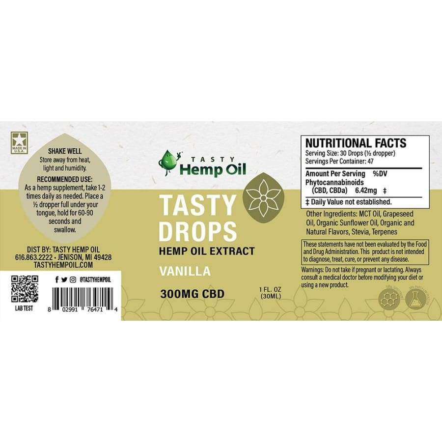 Tasty Hemp Oil | Tasty Drops CBD Tincture (300mg) - CBD Oils
